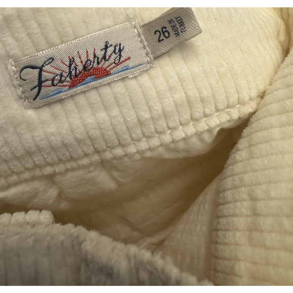 Faherty Portland Corduroy Pant, Egret (Ivory) Pockets Front Size 26 NWT - Picture 6 of 9